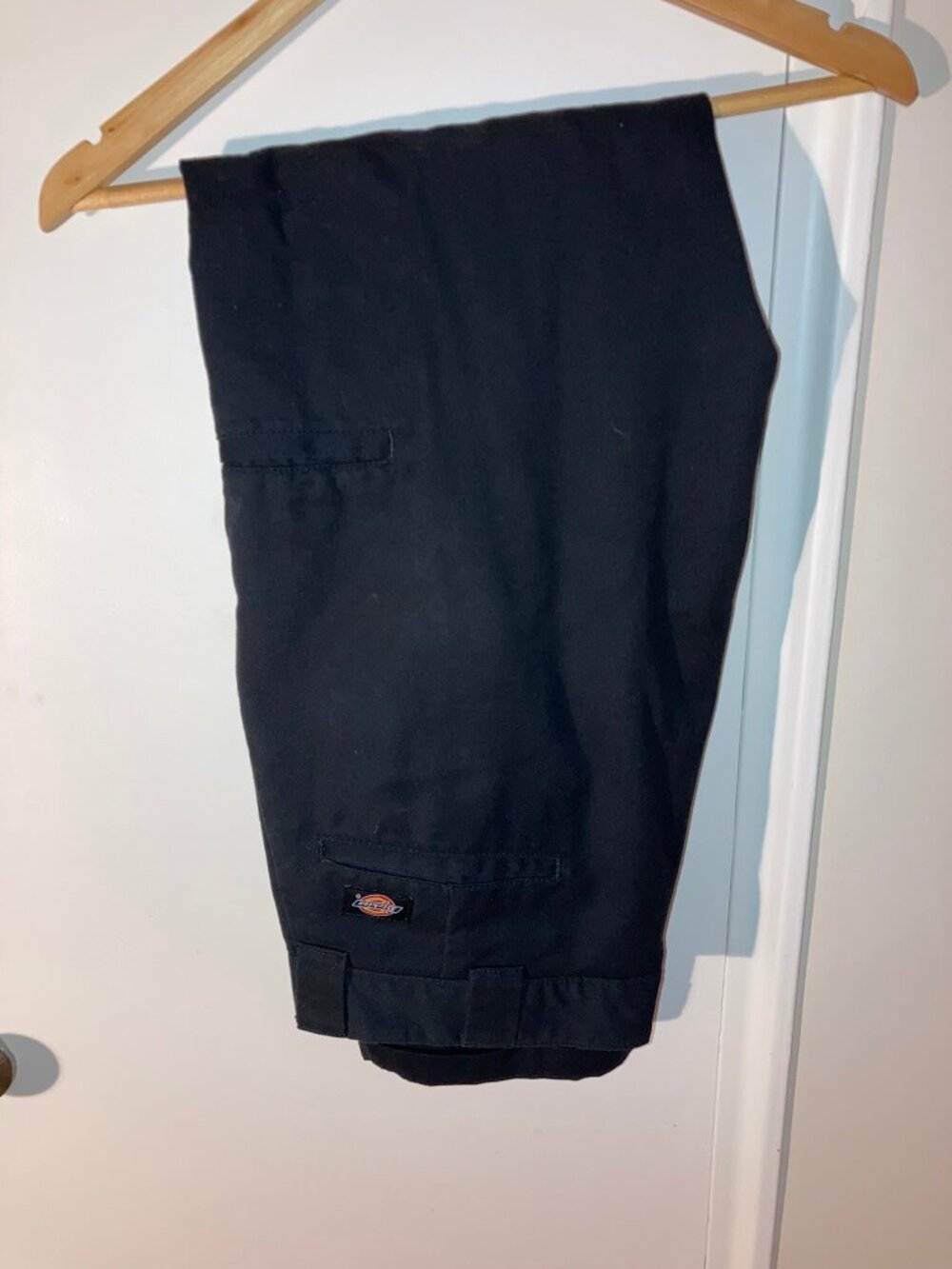 Dickie's Slim Taper 34x34 Skate Pants Black USED Distressed